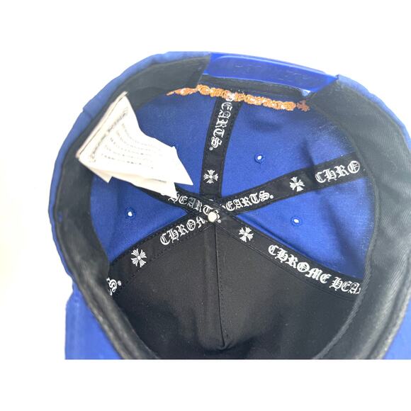 Men's Chrome Hearts Blue/Orange CH Cross Patch Baseball Trucker Hat - Picture 6 of 9